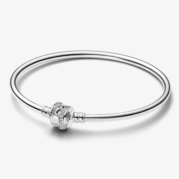 PANDORA Moments 925 Silver Sparkling Shooting Star Clasp Size 6.75 - Picture 1 of 5